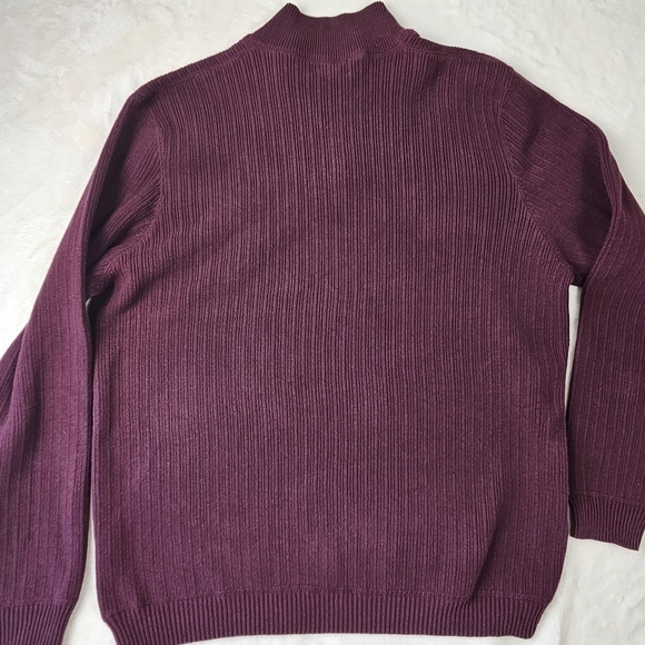 Vintage Eddie Bauer Quarter Zip Sweater XL Men’s Burgundy Business Casual fall - Picture 11 of 12